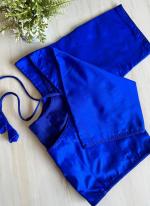 Pattu Silk Royal Blue Casual Wear Plain Readymade Blouse